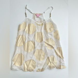 Lilly Pulitzer gold seashell tank top gorgeous & hard to find